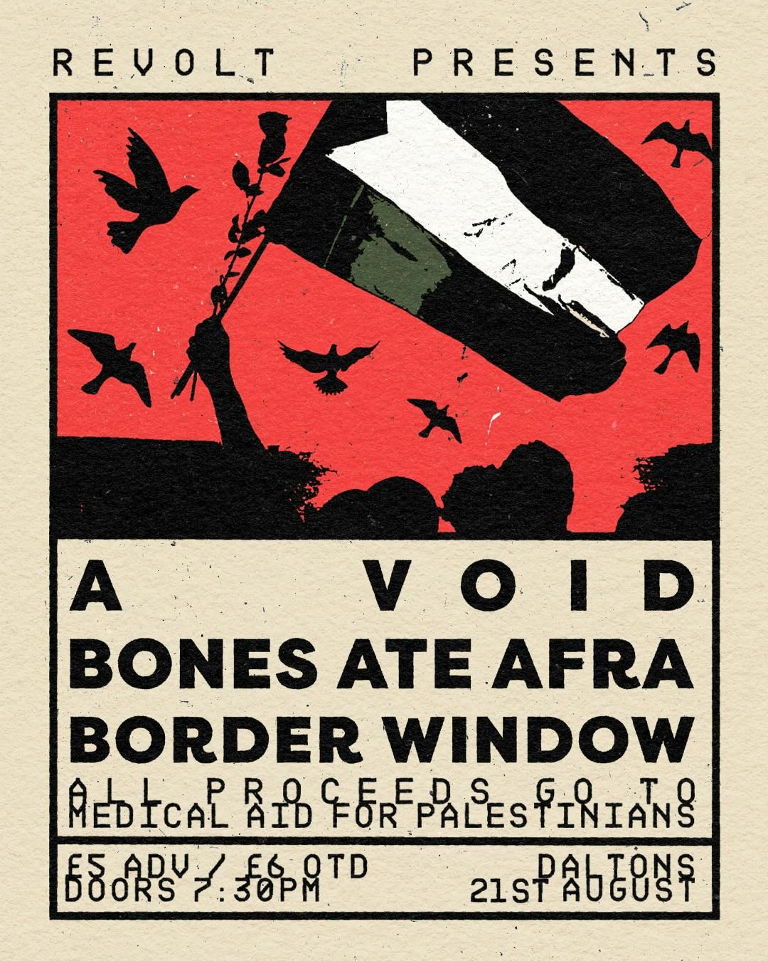 REVOLT presents: A VOID + Bones Ate Arfa + Border Widow, 21 August | Event in Brighton | AllEvents