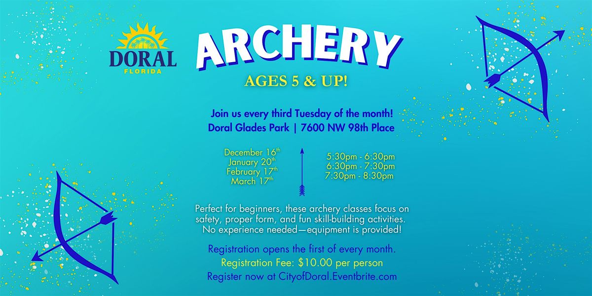 Doral Archery (3 Time Slots)- December, 16 December | Event in Doral | AllEvents