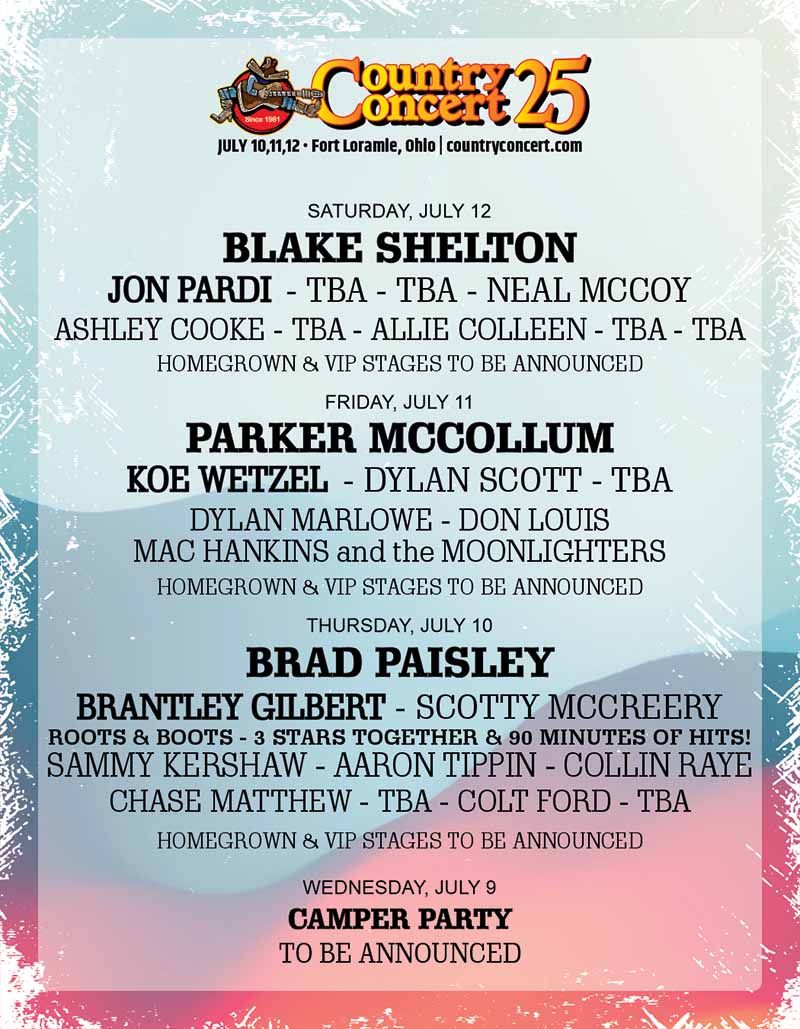Country Concert (3 Day Pass), 10 July | Event in Fort Loramie | AllEvents