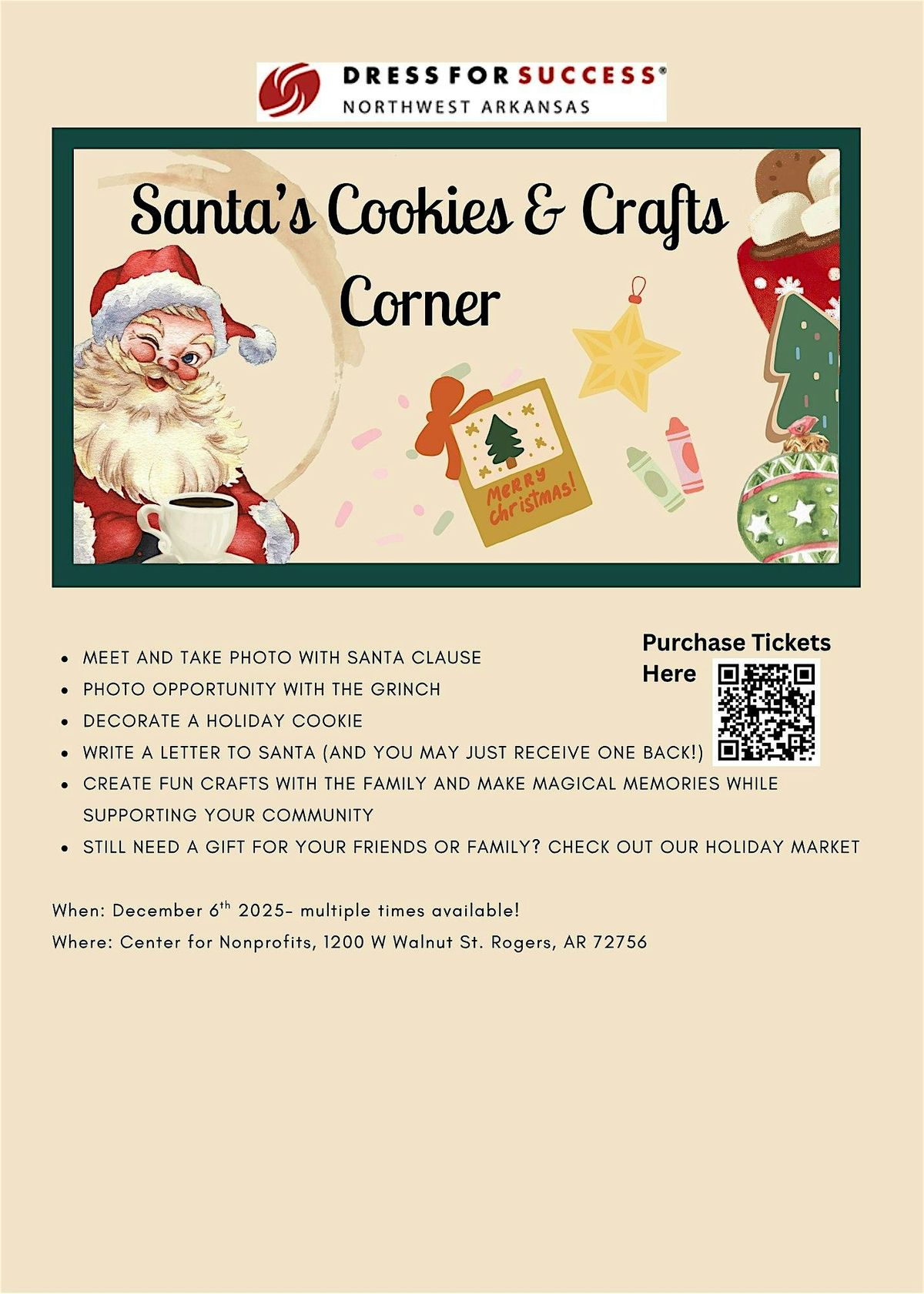 Santa's Cookies & Crafts Corner, 6 December | Event in Rogers | AllEvents