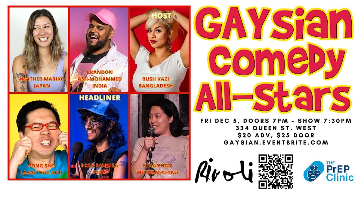 Gaysian Comedy All-Stars X-Mas Party with Bren D'Souza!, 5 December | Event in Toronto | AllEvents