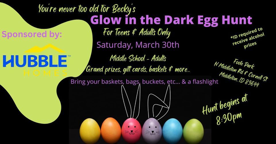 Beckys Glow in the Dark Easter Egg Hunt, Foote Park, Middleton, March