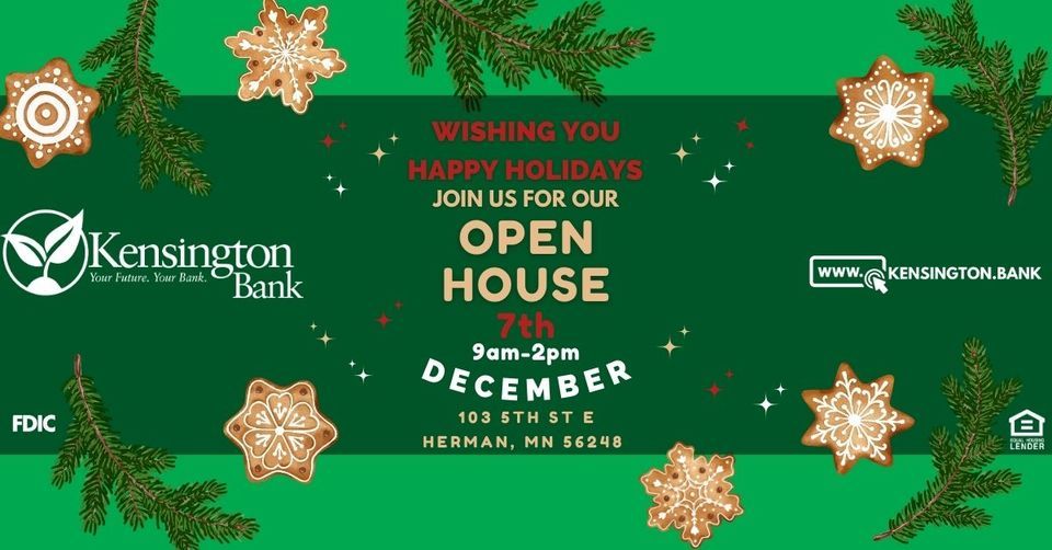 Holiday Open House Herman, Kensington Bank (Herman, MN), December 7