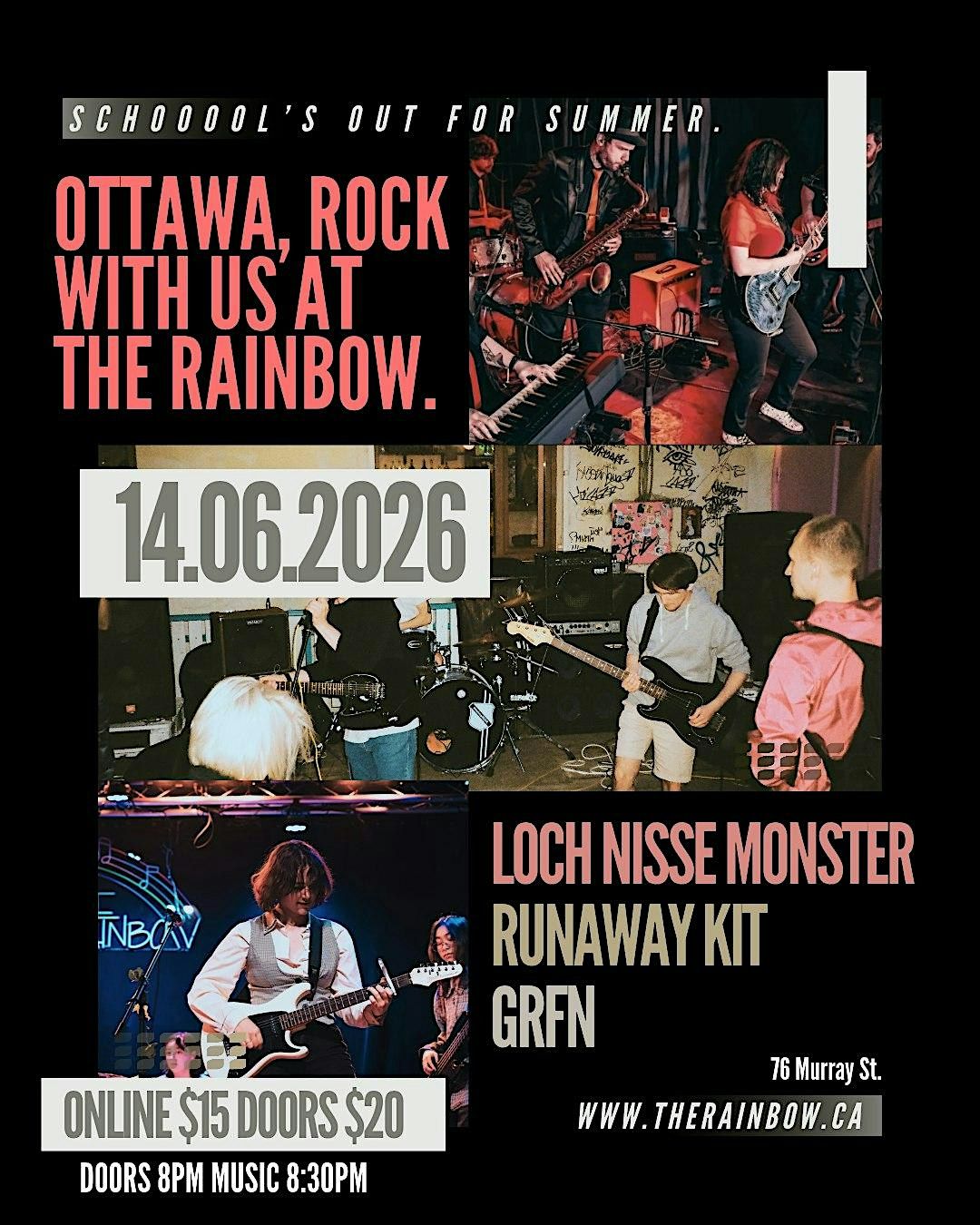 Rock with Loch Nisse Monster, Runaway Kit, and GRFN at the Rainbow, The ...