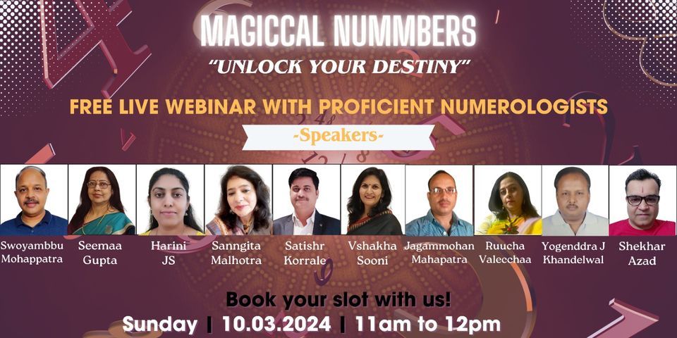 Free Webinar on Numerology, Online event, Chennai, India, 10 March 2024 ...