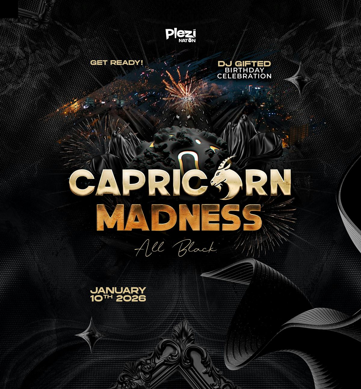 Capricorn Madness all black, 10 January | Event in Brooklyn | AllEvents