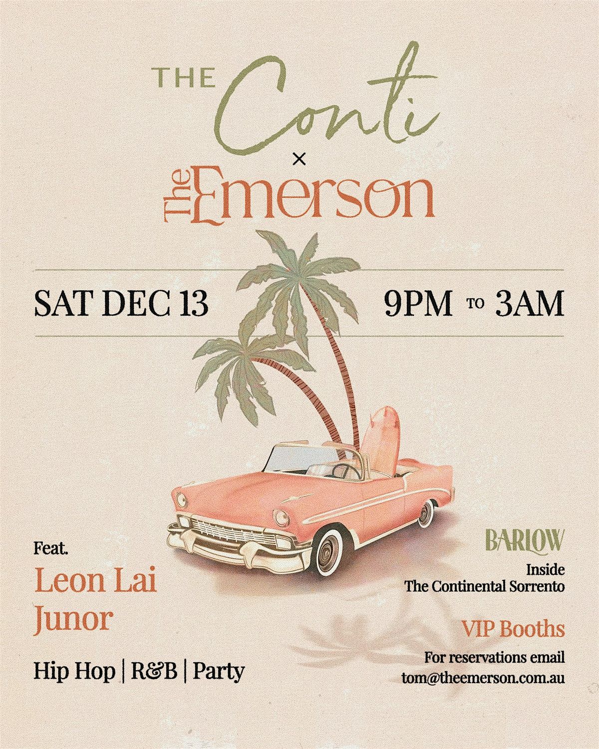 The Conti x The Emerson December 13th, 13 December | Event in Sorrento | AllEvents
