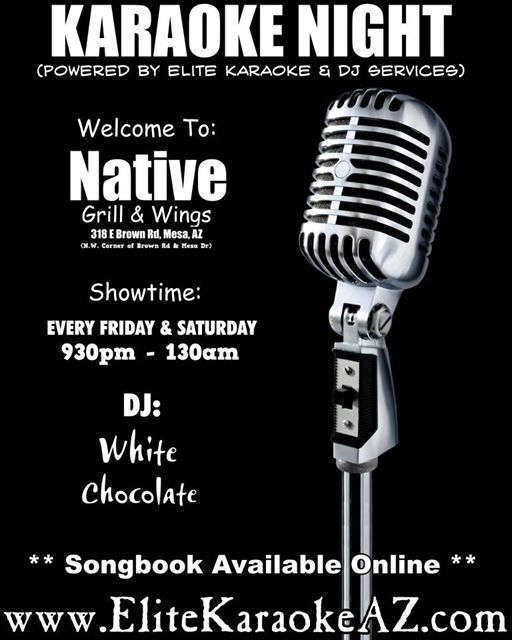 Saturday Karaoke At Native Grill Wings Brown Mesa Mesa