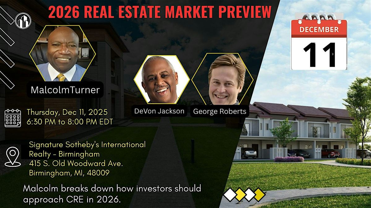 2026 Real Estate Market Preview, 11 December | Event in Bloomfield Hills | AllEvents