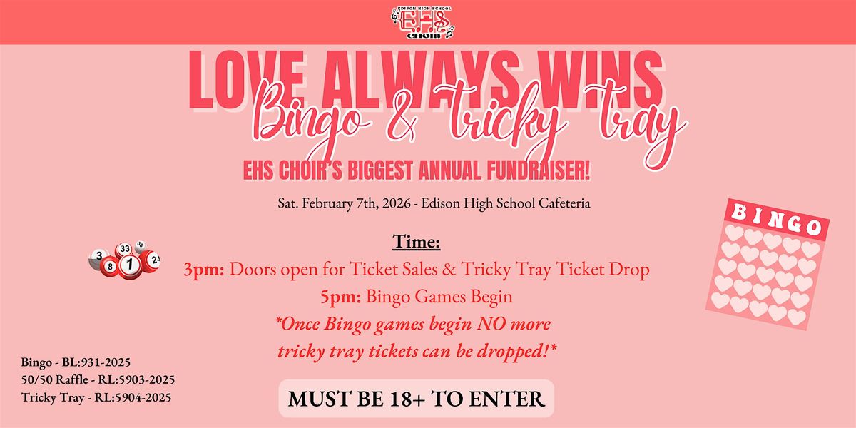 EHS Choir - Bingo and Tricky Tray, 7 February | Event in Edison | AllEvents