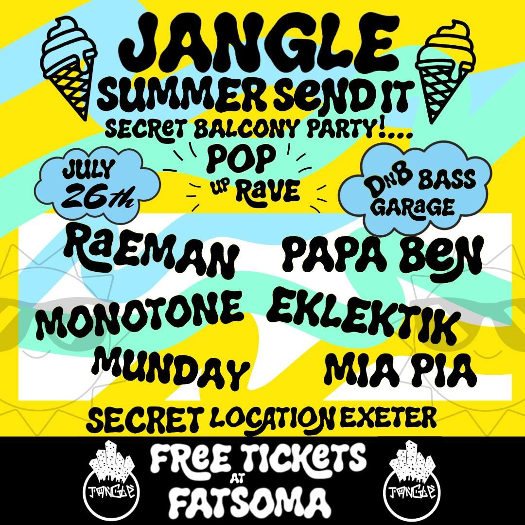 Jangle SECRET SUMMER SEND IT... (Exeter central ), 26 July | Event in Exeter | AllEvents
