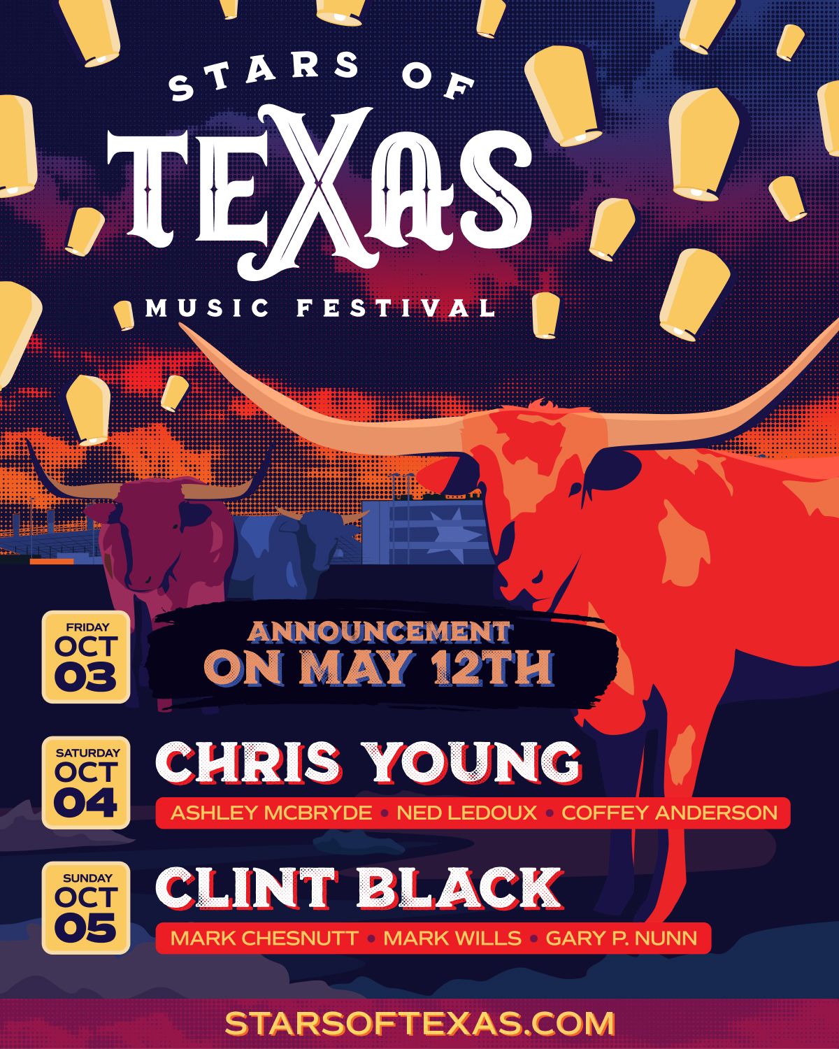 Stars of Texas Music Festival: Chris Young  Ashley McBryde & Ned LeDoux - Saturday, 3 October | AllEvents