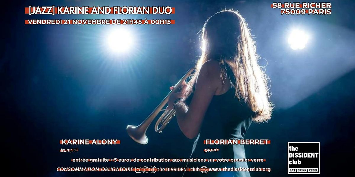 [JAZZ] Karine and Florian Duo, 21 December | Event in Paris | AllEvents