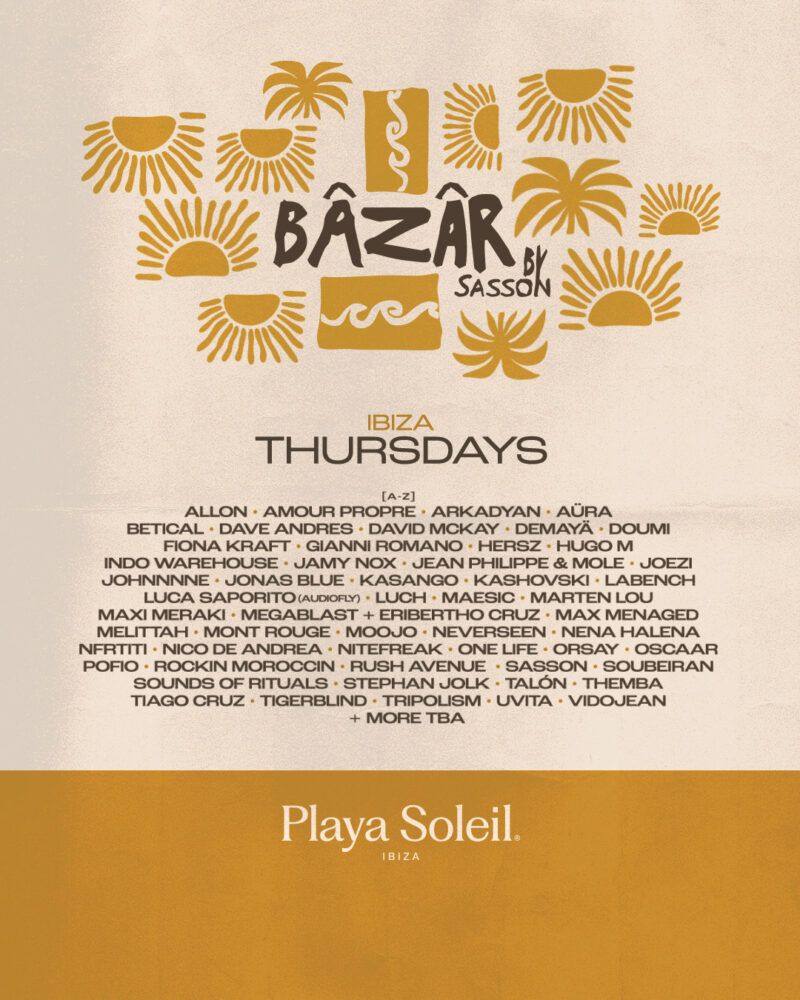 Bâzâr by Sasson Ibiza Tickets, 4 September | Event in Ibiza | AllEvents