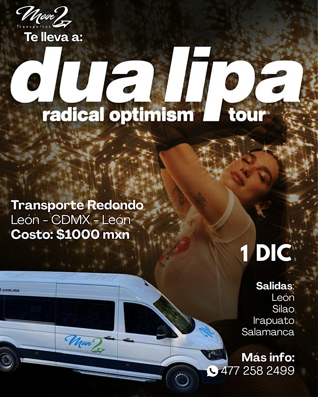 Dua Lipa 5 DIC  - Transporte LEÓN-CDMX, 5 December | Event in Ciudad de México | AllEvents
