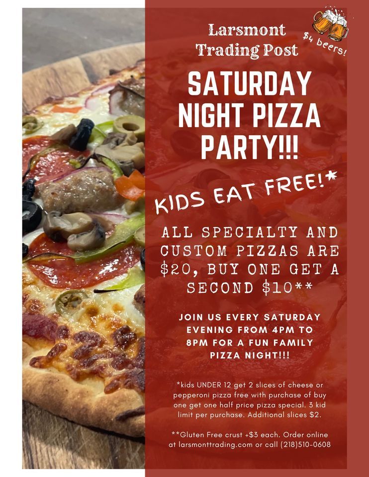 Saturday Pizza Night, Larsmont Trading Post, Two Harbors, January 20