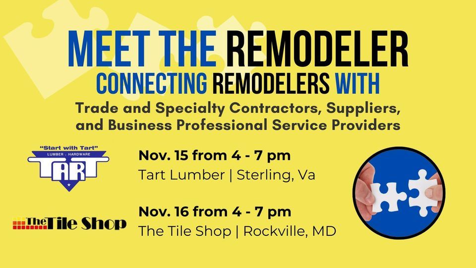 MEET THE REMODELER at The Tile Shop in Rockville, MD, The Tile Shop