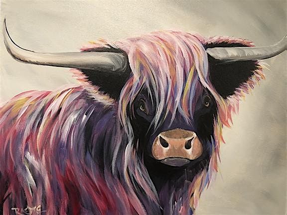 Highland Cow - Tipsy Brush Painting Party!, 28 February | Event in Kila | AllEvents