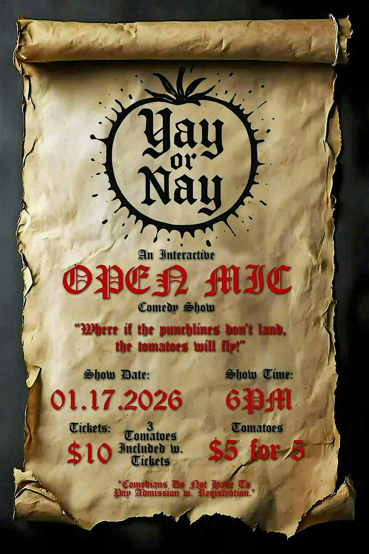 Yay Or Nay (Open Mic), 17 January | Event in Middletown | AllEvents