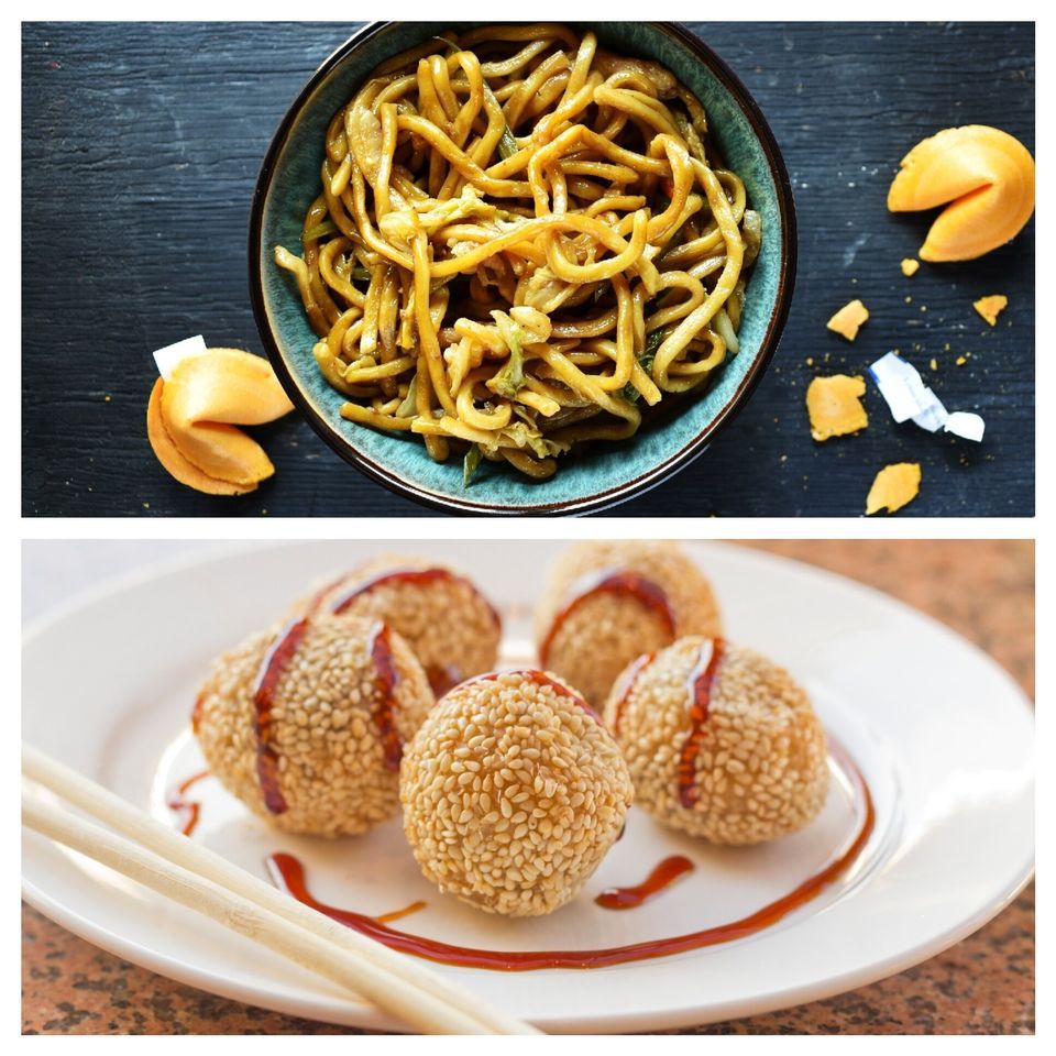 Kids Homemade Lo Mein & Dim Sum Donuts w/ Seasonal Fruit Sauce, Ages 7