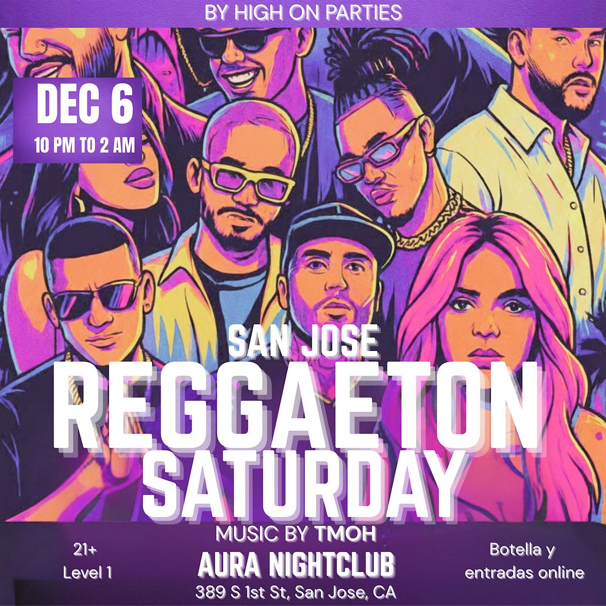 DEC 6 |REGGAETON SATURDAY |  PERREO  ALL NIGHT | SAN JOSE DOWNTOWN, 6 December | Event in San Jose | AllEvents