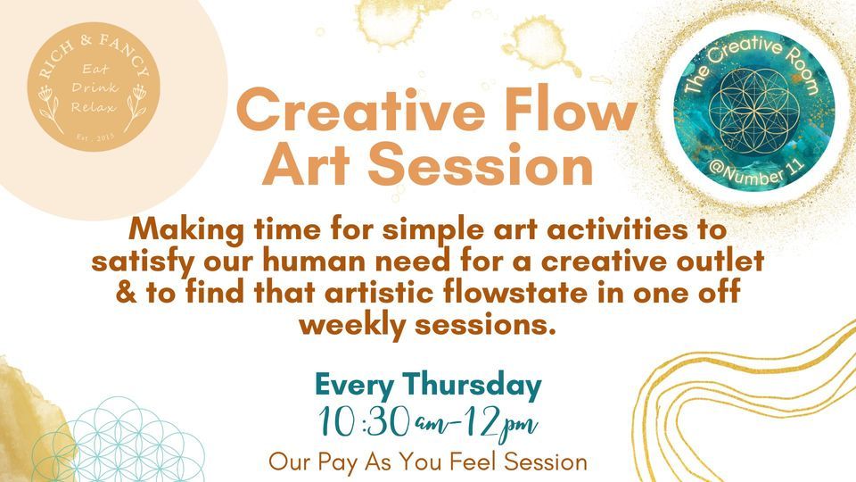 Weekly Creative Flow Art Sessions, Rich and Fancy cupcakes and coffee