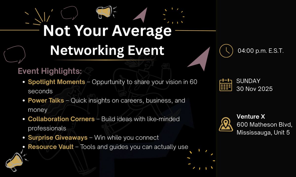 Not your Average Networking Event, 30 November | Event in Mississauga | AllEvents