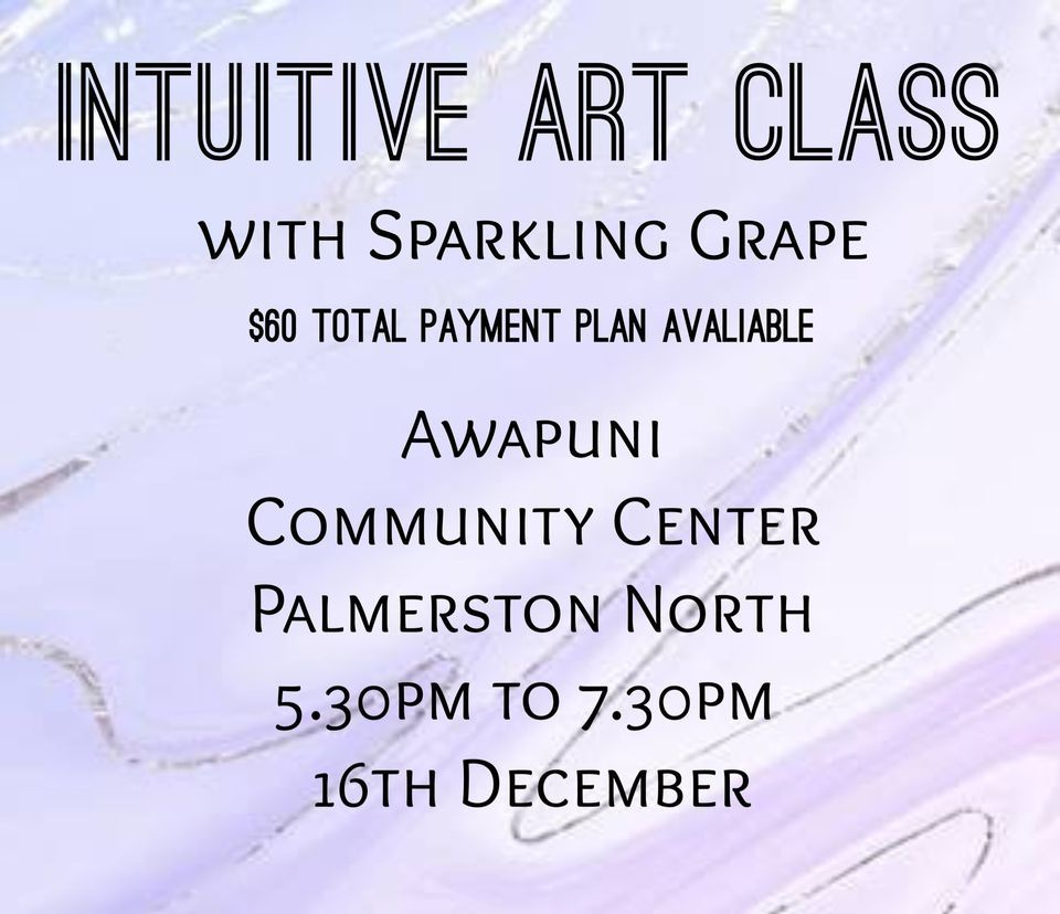 Intuitive painting (Flowers) with Sparkling Grape, Awapuni Community