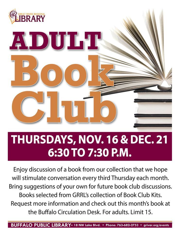 Adult Book Club, Buffalo Public Library, 21 December 2023 AllEvents