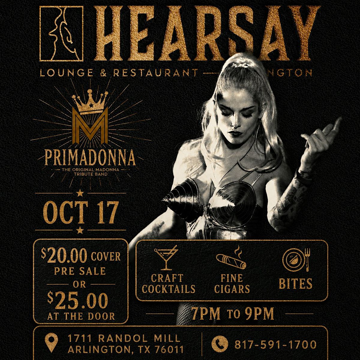 Hearsay Arlington is proud to present Primadonna