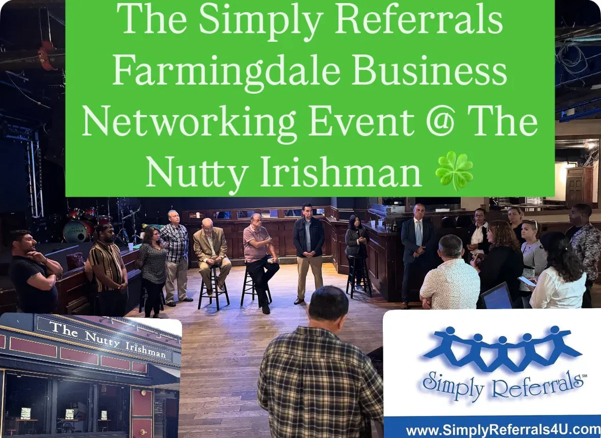The Simply Referrals Business Networking Event @ The Nutty Irishman!, 23 October | Event in Farmingdale | AllEvents