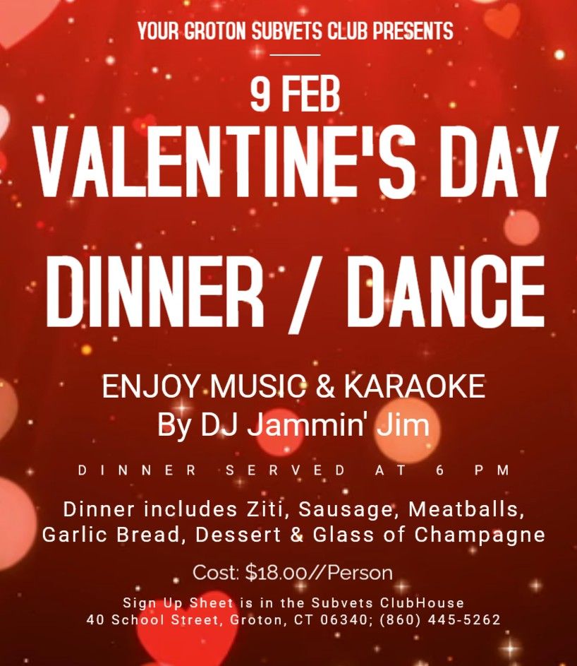 Valentine Dinner / Dance February 9, 2025, 40 School St Groton, CT, United States, Connecticut