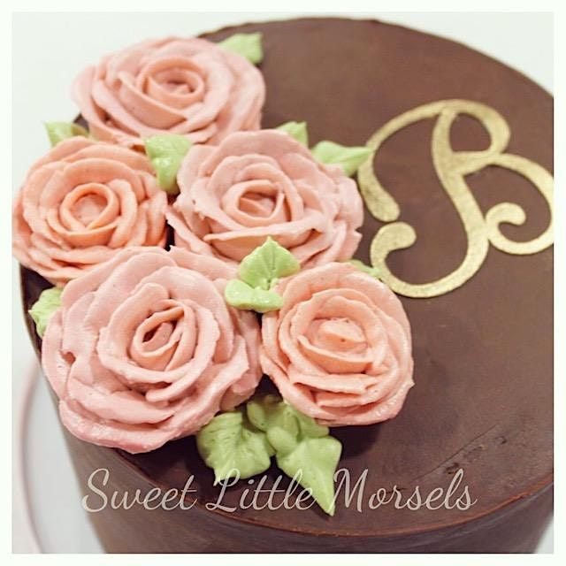 Sharp & Smooth Chocolate Ganache w/ Buttercream Roses Cake Decorating