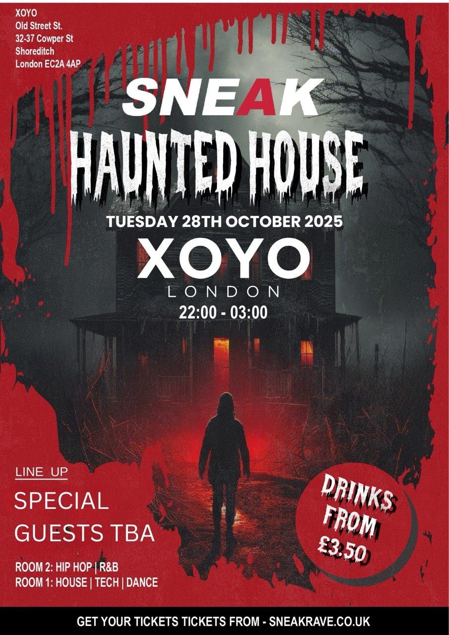 SNEAK HALLOWEEN RAVE 2025 @ XOYO - TUESDAY 28TH OCTOBER, 28 October | Event in London | AllEvents