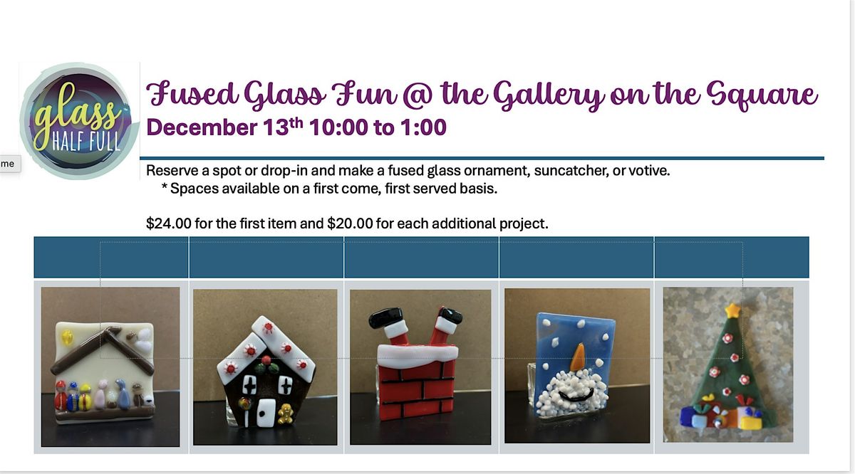 Fused Glass Fun @The Gallery on the Square, 13 December | Event in Danville | AllEvents