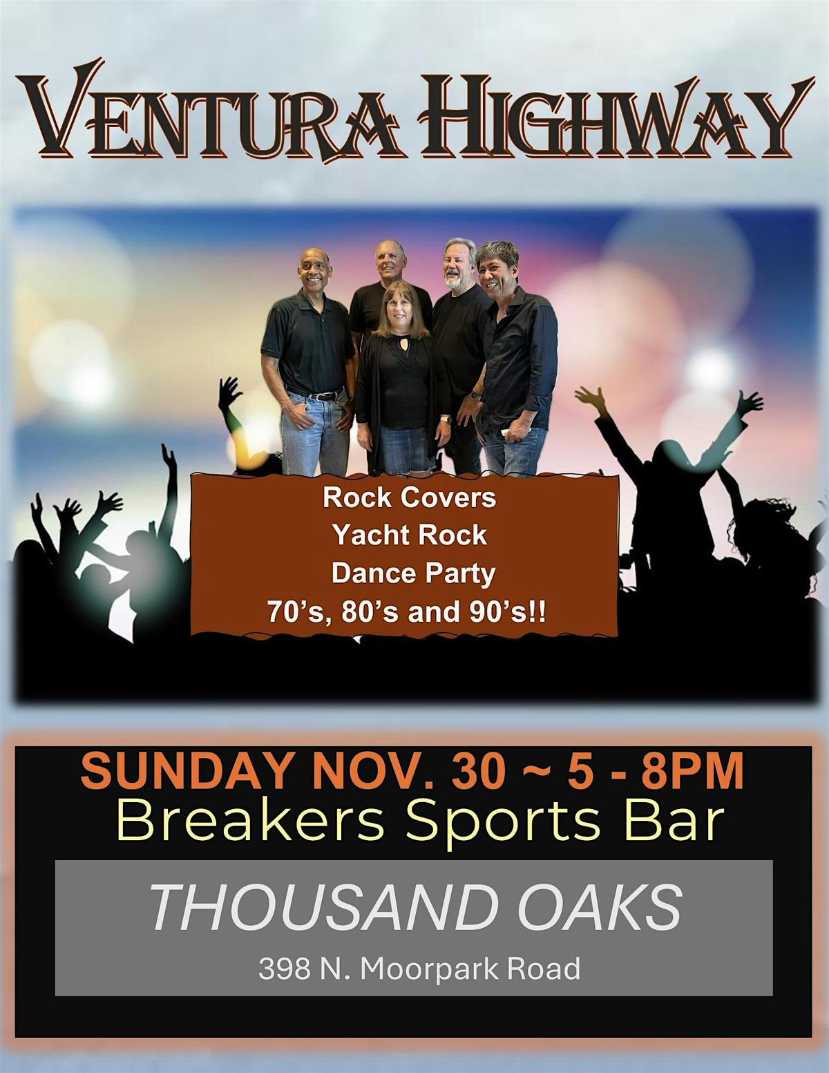 LIVE BAND NOVEMBER 30th - ROCK COVERS, 30 November | Event in Thousand Oaks | AllEvents