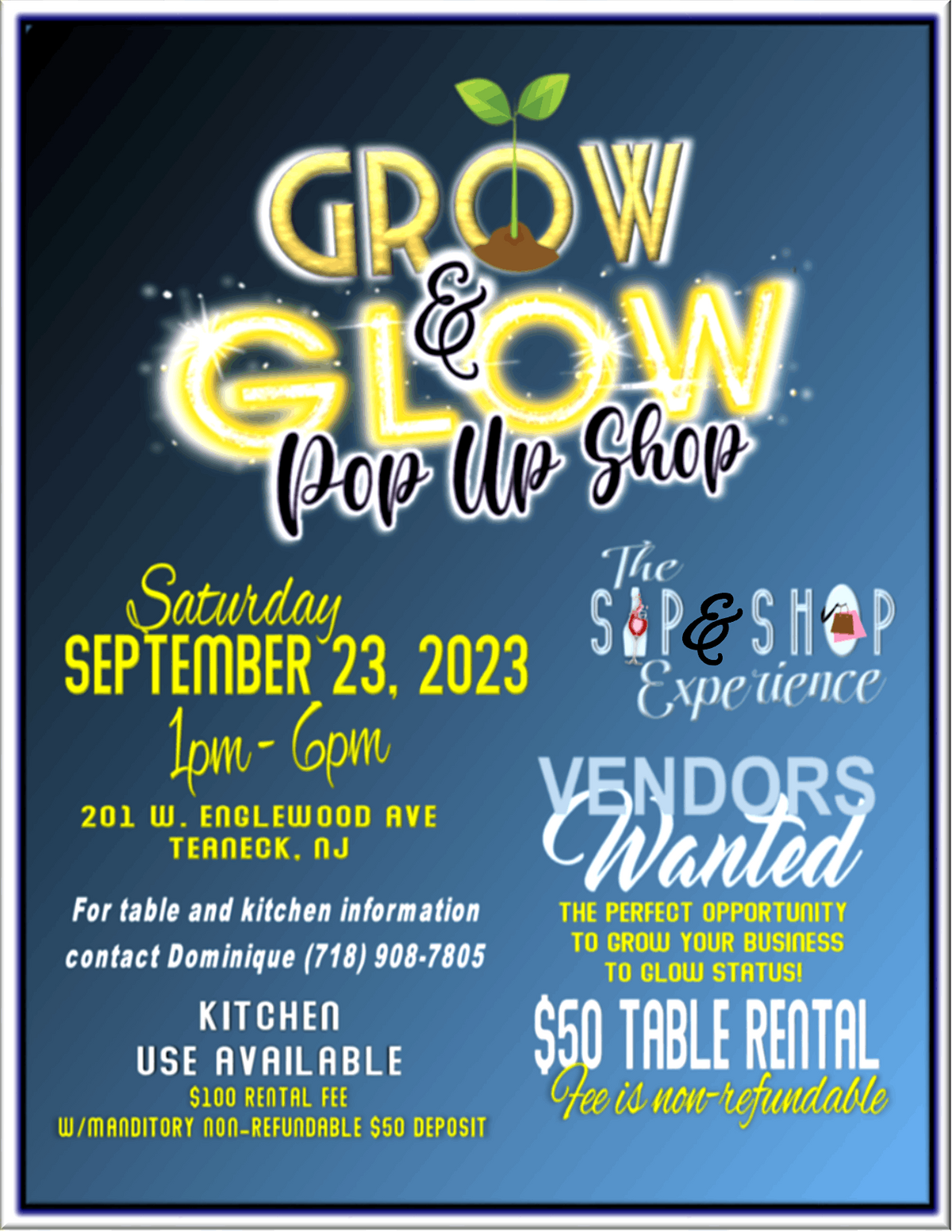 Grow and Glow Pop Up Shop, Grow and Glow Pop Up Shop, Teaneck