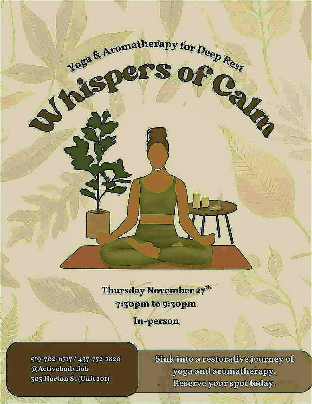 Whispers of Calm: Yoga & Aromatherapy for deep rest, 27 November | Event in London | AllEvents