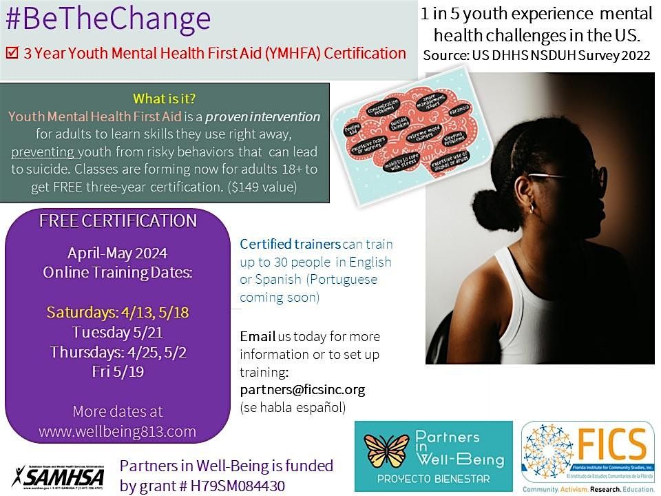 Tues 5/21! Youth Mental Health First Aid Certification Online IN TEAMS ...