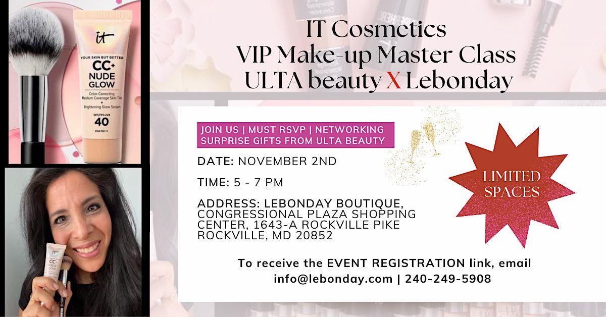 IT Cosmetics VIP Makeup Master Class ULTA beauty X Lebonday, LEBONDAY