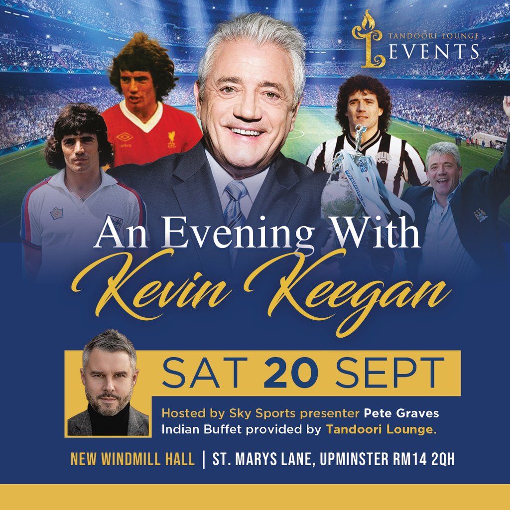 An Evening with Kevin Keegan in Upminster, 20 September | Event in Hornchurch | AllEvents