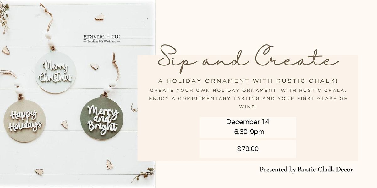 Sip and Create Holiday Ornaments, Priest Creek Family Estate Winery