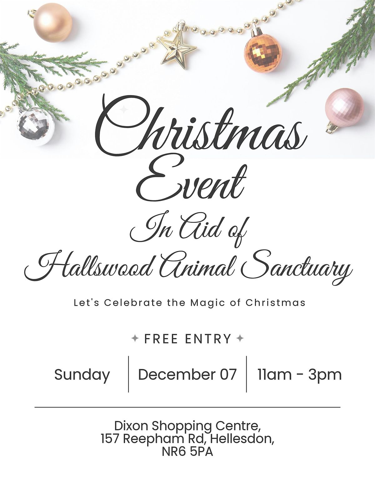 Christmas Event in aid of Hallswood Animal Sanctuary, 7 December | Event in Norwich | AllEvents