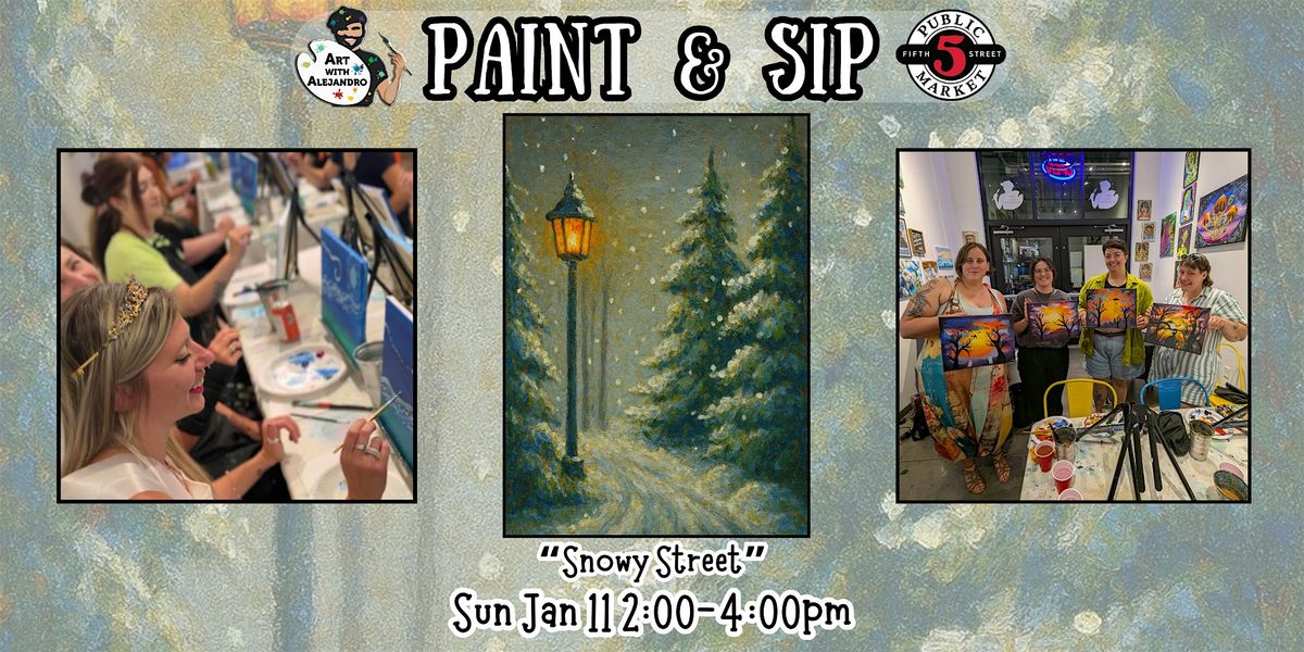 Paint & Sip at 5th St Alley “Snowy Street”, 11 January | Event in Eugene | AllEvents