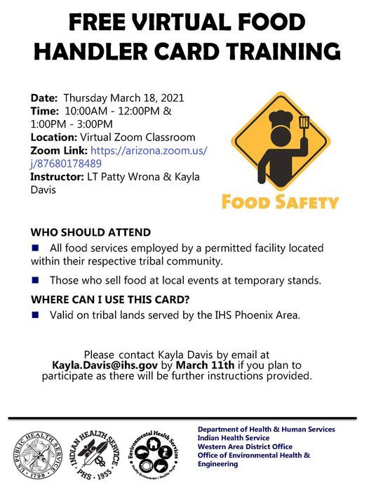 Free Virtual Food Handler Card Training March 18 2021 Online Event Allevents In