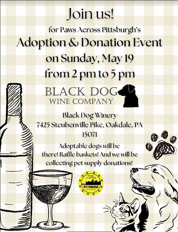 Paws Across Pittsburgh Adoption & Donation Event hosted at Black Dog