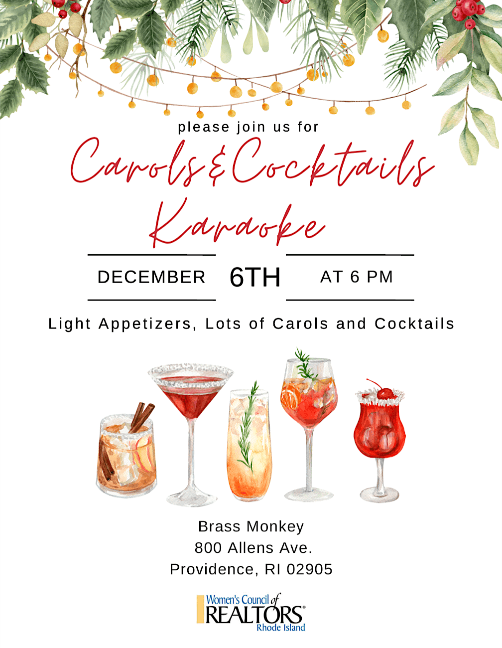 Carols & Cocktails Karaoke, Brass Monkey, Allens Avenue, Providence, RI