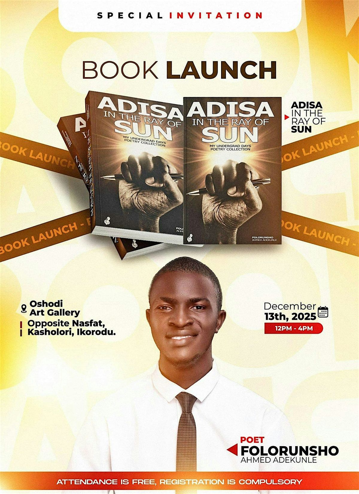 BOOK LAUNCH - ADISA IN THE RAY OF SUN, 13 December | Event in Ikorodu | AllEvents