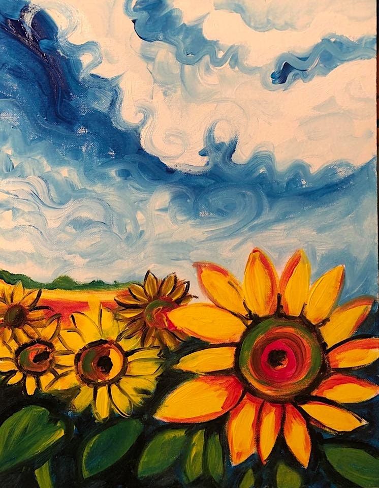 Paint Along in Canberra Sunflower Fields, King O'Malley's, Canberra