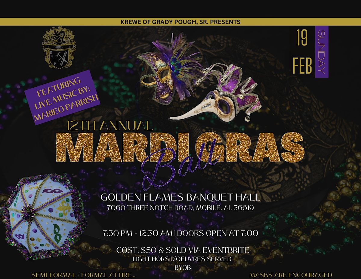 KOGP 12 Annual Mardi Gras Ball, 7060 Three Notch Rd, Mobile, February